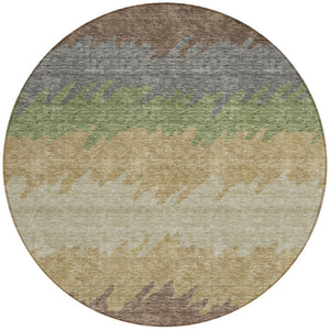 Homeroots 3' Black Charcoal And Silver Striped Area Rug - Stylish, Washable, Durable For Indoor & Outdoor Use 8' Round Polyester 583914