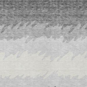 Homeroots 3' Black Charcoal And Silver Striped Area Rug - Stylish, Washable, Durable For Indoor & Outdoor Use 5' X 8' Polyester 583925