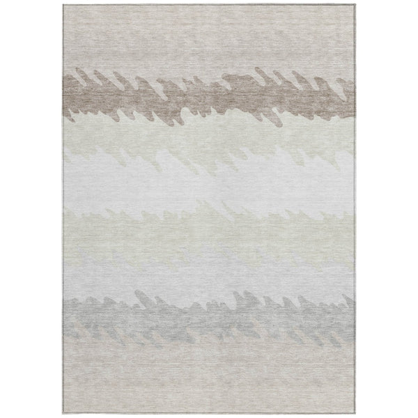 Homeroots 3' Black Charcoal And Silver Striped Area Rug - Stylish, Washable, Durable For Indoor & Outdoor Use 3' X 5' Polyester 583930