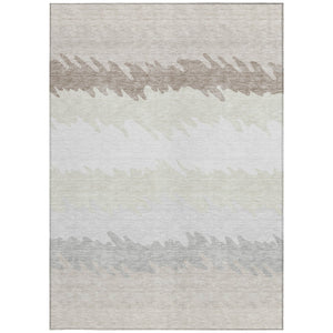 Homeroots 3' Black Charcoal And Silver Striped Area Rug - Stylish, Washable, Durable For Indoor & Outdoor Use 5' X 8' Polyester 583931