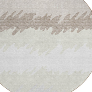 Homeroots 3' Black Charcoal And Silver Striped Area Rug - Stylish, Washable, Durable For Indoor & Outdoor Use 8' Round Polyester 583932