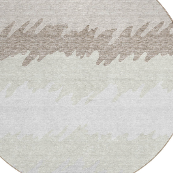 Homeroots 3' Black Charcoal And Silver Striped Area Rug - Stylish, Washable, Durable For Indoor & Outdoor Use 8' Round Polyester 583932