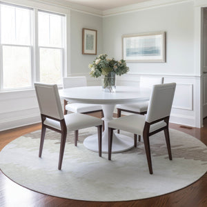 Homeroots 3' Black Charcoal And Silver Striped Area Rug - Stylish, Washable, Durable For Indoor & Outdoor Use 8' Round Polyester 583932