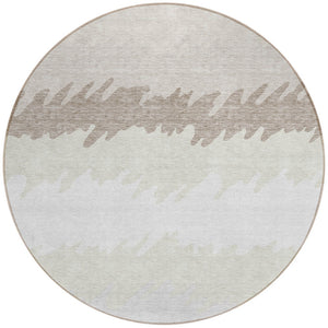 Homeroots 3' Black Charcoal And Silver Striped Area Rug - Stylish, Washable, Durable For Indoor & Outdoor Use 8' Round Polyester 583932