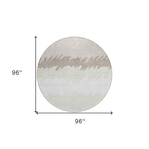 Homeroots 3' Black Charcoal And Silver Striped Area Rug - Stylish, Washable, Durable For Indoor & Outdoor Use 8' Round Polyester 583932