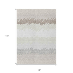 Homeroots 3' Black Charcoal And Silver Striped Area Rug - Stylish, Washable, Durable For Indoor & Outdoor Use 9' X 12' Polyester 583934