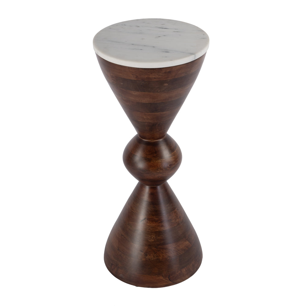 Butler Specialty Amra Round Marble And Wood Side Table - Elevate Your Space With Timeless Elegance And Style Brown Mango,Marble,Iron 5839354-butler