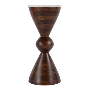 Butler Specialty Amra Round Marble And Wood Side Table - Elevate Your Space With Timeless Elegance And Style Brown Mango,Marble,Iron 5839354-butler