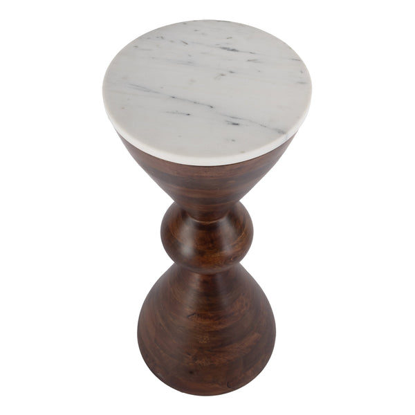 Butler Specialty Amra Round Marble And Wood Side Table - Elevate Your Space With Timeless Elegance And Style Brown Mango,Marble,Iron 5839354-butler