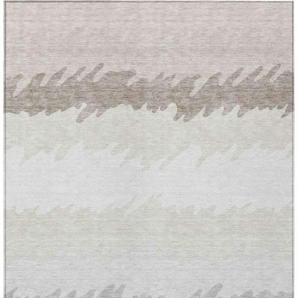 Homeroots 3' Black Charcoal And Silver Striped Area Rug - Stylish, Washable, Durable For Indoor & Outdoor Use 10' X 14' Polyester 583935