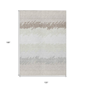 Homeroots 3' Black Charcoal And Silver Striped Area Rug - Stylish, Washable, Durable For Indoor & Outdoor Use 10' X 14' Polyester 583935