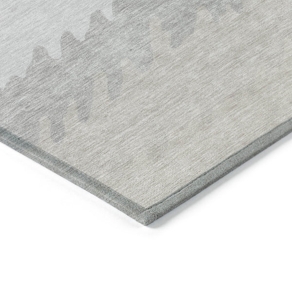 Homeroots 3' Black Charcoal And Silver Striped Area Rug - Stylish, Washable, Durable For Indoor & Outdoor Use 10' X 14' Polyester 583935