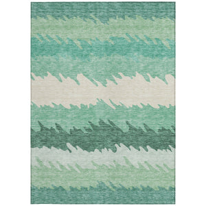 Homeroots 3' Black Charcoal And Silver Striped Area Rug - Stylish, Washable, Durable For Indoor & Outdoor Use 5' X 8' Polyester 583943