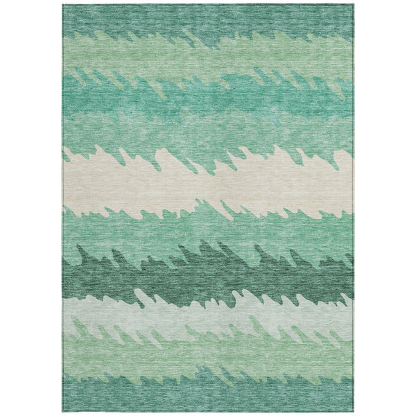 Homeroots 3' Black Charcoal And Silver Striped Area Rug - Stylish, Washable, Durable For Indoor & Outdoor Use 5' X 8' Polyester 583943