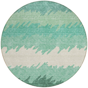 Homeroots 3' Black Charcoal And Silver Striped Area Rug - Stylish, Washable, Durable For Indoor & Outdoor Use 8' Round Polyester 583944