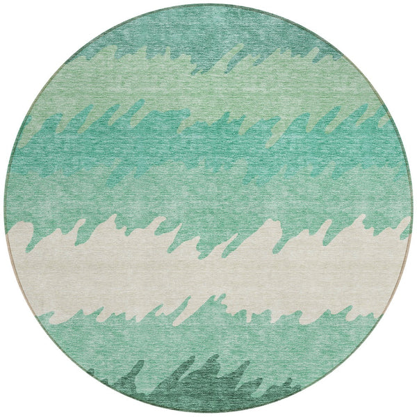 Homeroots 3' Black Charcoal And Silver Striped Area Rug - Stylish, Washable, Durable For Indoor & Outdoor Use 8' Round Polyester 583944