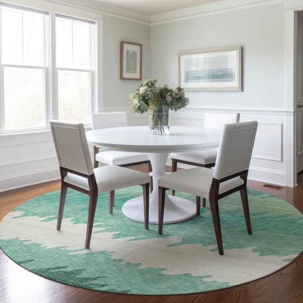 Homeroots 3' Black Charcoal And Silver Striped Area Rug - Stylish, Washable, Durable For Indoor & Outdoor Use 8' Round Polyester 583944