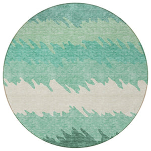 Homeroots 3' Black Charcoal And Silver Striped Area Rug - Stylish, Washable, Durable For Indoor & Outdoor Use 8' Round Polyester 583944