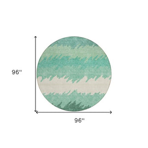 Homeroots 3' Black Charcoal And Silver Striped Area Rug - Stylish, Washable, Durable For Indoor & Outdoor Use 8' Round Polyester 583944