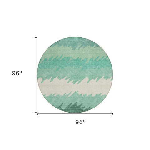 Homeroots 3' Black Charcoal And Silver Striped Area Rug - Stylish, Washable, Durable For Indoor & Outdoor Use 8' Round Polyester 583944