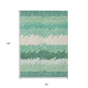 Homeroots 3' Black Charcoal And Silver Striped Area Rug - Stylish, Washable, Durable For Indoor & Outdoor Use 8' X 10' Polyester 583945