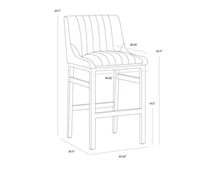 Sunpan HALDEN Barstool - Elevate Your Space with Durable Bravo Admiral Faux Leather and Rustic Bronze Frame Brown 112258
