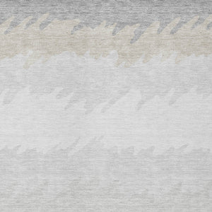 Homeroots 3' Black Charcoal And Silver Striped Area Rug - Stylish, Washable, Durable For Indoor & Outdoor Use 5' X 8' Polyester 583949