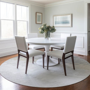 Homeroots 3' Black Charcoal And Silver Striped Area Rug - Stylish, Washable, Durable For Indoor & Outdoor Use 8' Round Polyester 583950