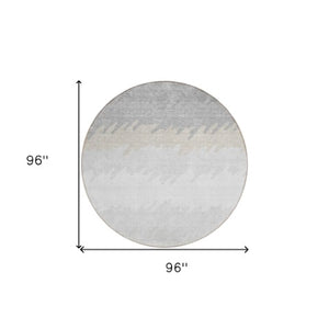 Homeroots 3' Black Charcoal And Silver Striped Area Rug - Stylish, Washable, Durable For Indoor & Outdoor Use 8' Round Polyester 583950