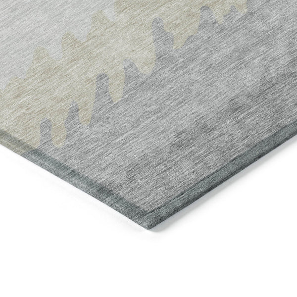 Homeroots 3' Black Charcoal And Silver Striped Area Rug - Stylish, Washable, Durable For Indoor & Outdoor Use 8' X 10' Polyester 583951