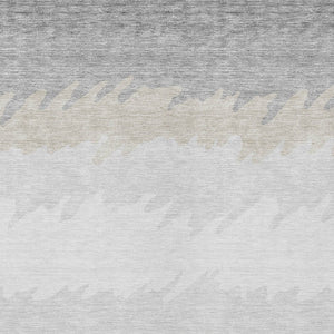 Homeroots 3' Black Charcoal And Silver Striped Area Rug - Stylish, Washable, Durable For Indoor & Outdoor Use 9' X 12' Polyester 583952