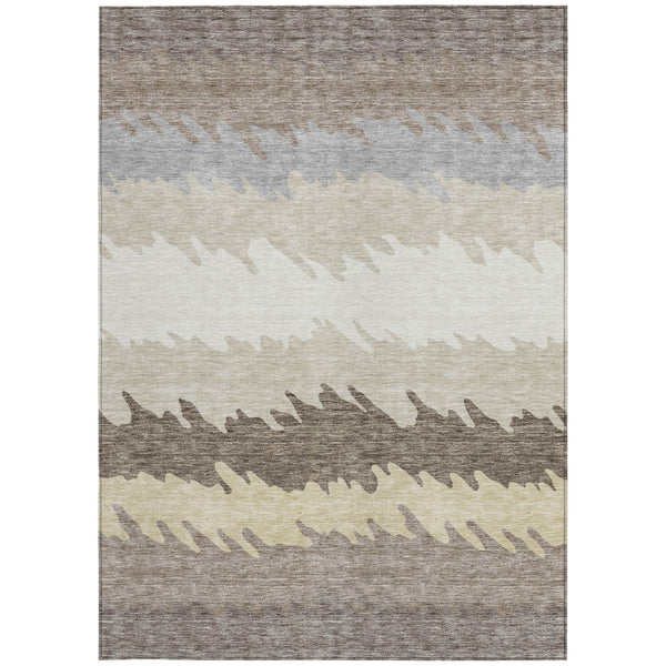 Homeroots 3' Black Charcoal And Silver Striped Area Rug - Stylish, Washable, Durable For Indoor & Outdoor Use 3' X 5' Polyester 583954