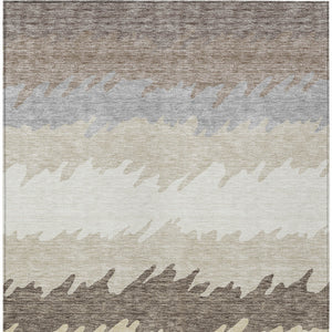 Homeroots 3' Black Charcoal And Silver Striped Area Rug - Stylish, Washable, Durable For Indoor & Outdoor Use 3' X 5' Polyester 583954