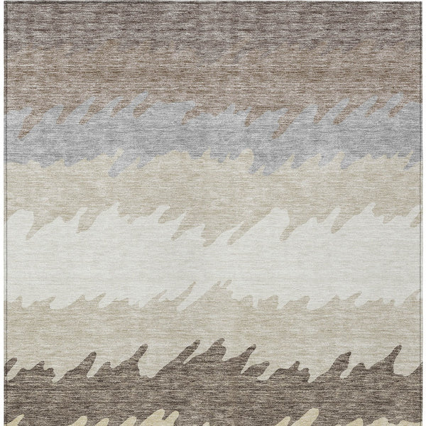 Homeroots 3' Black Charcoal And Silver Striped Area Rug - Stylish, Washable, Durable For Indoor & Outdoor Use 3' X 5' Polyester 583954