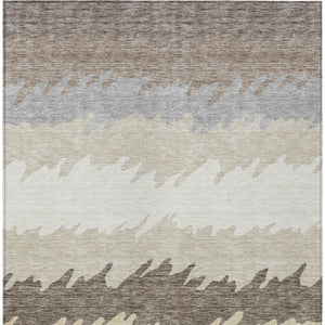 Homeroots 3' Black Charcoal And Silver Striped Area Rug - Stylish, Washable, Durable For Indoor & Outdoor Use 5' X 8' Polyester 583955