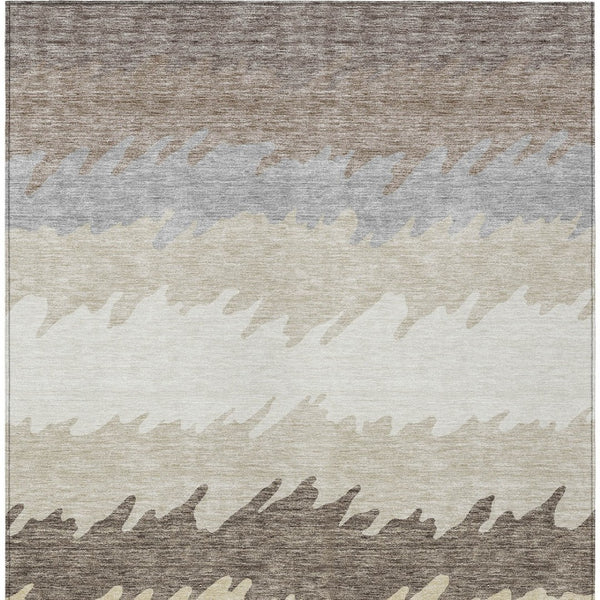 Homeroots 3' Black Charcoal And Silver Striped Area Rug - Stylish, Washable, Durable For Indoor & Outdoor Use 5' X 8' Polyester 583955