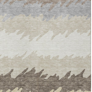 Homeroots 3' Black Charcoal And Silver Striped Area Rug - Stylish, Washable, Durable For Indoor & Outdoor Use 5' X 8' Polyester 583955