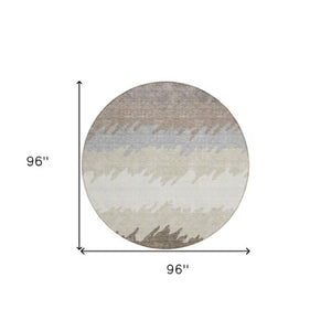 Homeroots 3' Black Charcoal And Silver Striped Area Rug - Stylish, Washable, Durable For Indoor & Outdoor Use 8' Round Polyester 583956