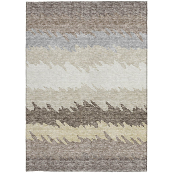 Homeroots 3' Black Charcoal And Silver Striped Area Rug - Stylish, Washable, Durable For Indoor & Outdoor Use 10' X 14' Polyester 583959