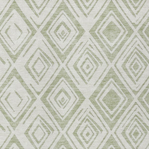 Homeroots 3' Artichoke Green & Ivory Geometric Washable Area Rug For Indoor/Outdoor Spaces, Durable & Stylish 8' X 10' Polyester 583963