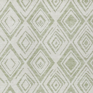 HomeRoots 5' Artichoke Green and Ivory Geometric Indoor Outdoor Area Rug – Durable, Washable, Modern Style 10' X 14' 583965