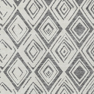 HomeRoots 5' Gray and Ivory Geometric Area Rug - Stylish, Washable, Durable for Indoor and Outdoor Use 8' X 10' 583975