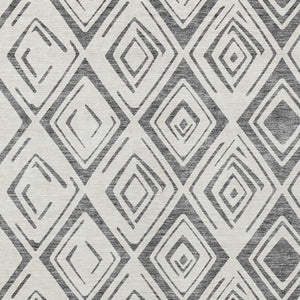HomeRoots 9' Geometric Gray and Ivory Washable Area Rug for Indoor and Outdoor Use, Durable and Stylish Design 9' X 12' 583976