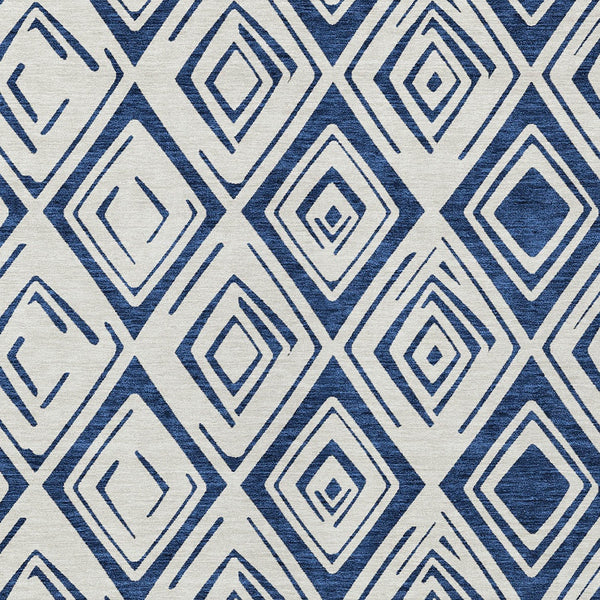 Homeroots 3' Artichoke Green & Ivory Geometric Washable Area Rug For Indoor/Outdoor Spaces, Durable & Stylish 9' X 12' Polyester 583988