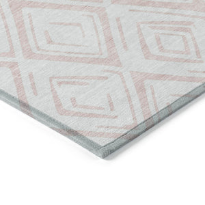 Homeroots 3' Artichoke Green & Ivory Geometric Washable Area Rug For Indoor/Outdoor Spaces, Durable & Stylish 9' X 12' Polyester 583994