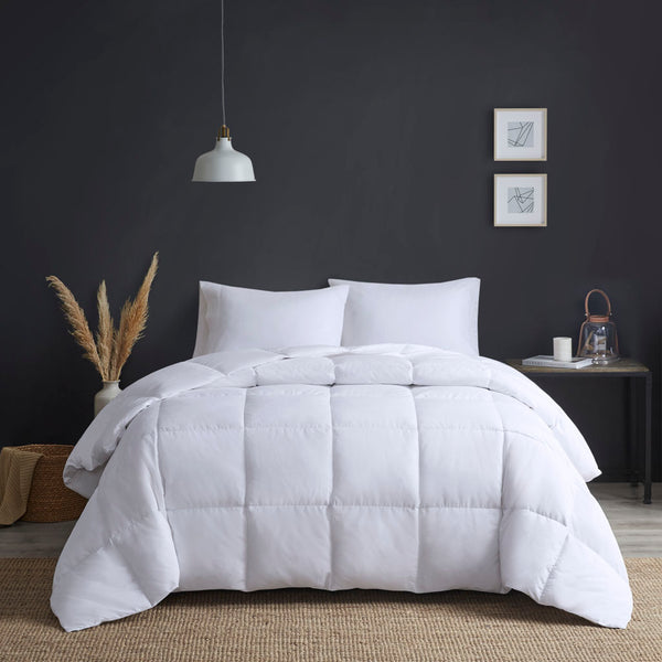 JLA Home True North by Sleep Philosophy - Goose Oversize Feather & Down Comforter — Heavy-Warm Insulation, Box-Quilted Loft, Machine Washable White TN10-0488