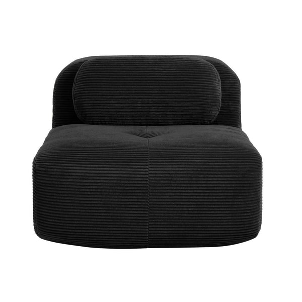 English Elm Hamlet Corduroy L-shaped Sectional Sofa with Pillows for Modern Living Rooms Black W714P323652