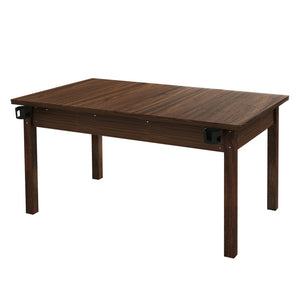 English Elm 63" Convertible Board Game Dining Table Solid Pine Legs Leatherette Mat Seats Six W1120P338188