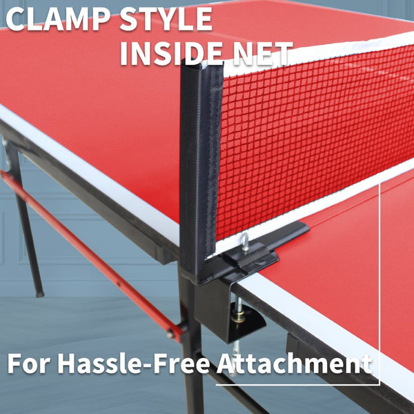 English Elm 8ft Foldable Ping Pong Table Aluminum Frame Complete Set for Game Room or Office W1408P418018