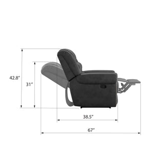 English Elm Wallace & Bay - Gray Gliding Recliner — Slate Gray Fabric Recliner with Smooth Glide, Classic Style, Easy Care Comfort B361P384420